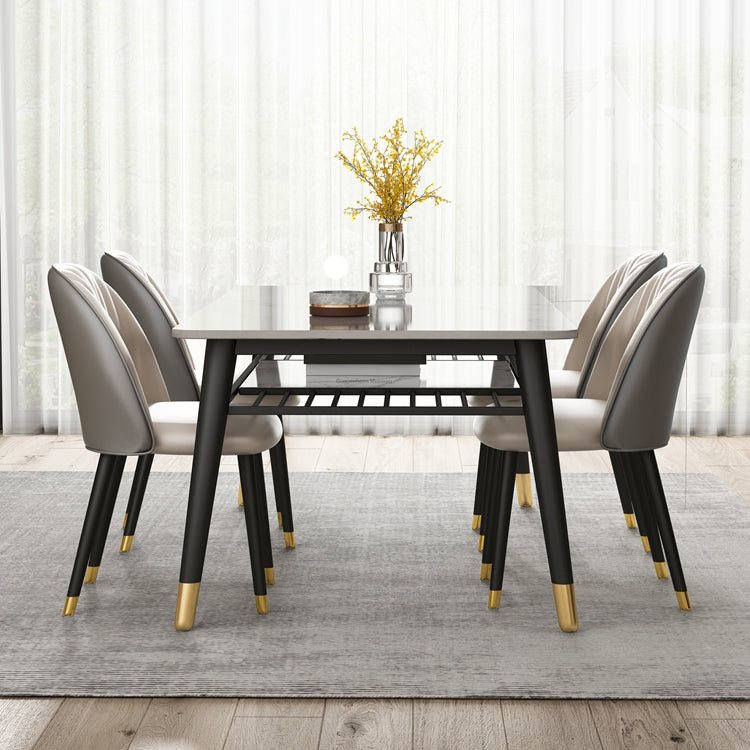 Table à manger standard en pierre pénible moderne Table à manger en forme de rectangle