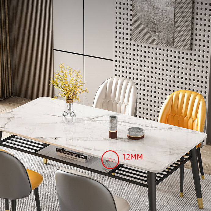 Table à manger standard en pierre pénible moderne Table à manger en forme de rectangle