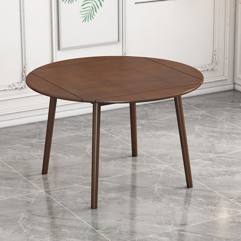 Table à manger ronde contemporaine table en bois massif en caoutchouc avec 4 jambes pour salle à manger