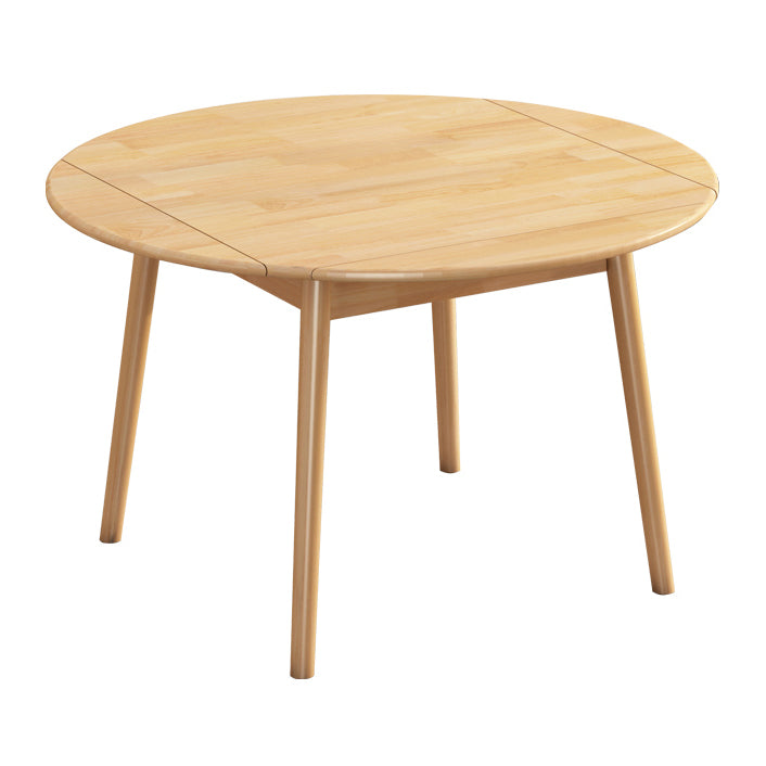 Table à manger ronde contemporaine table en bois massif en caoutchouc avec 4 jambes pour salle à manger