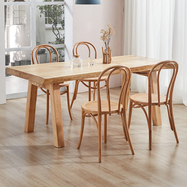 Solid Wood Rectangle Dining Table Modern Contemporary Pine Wood Table with 4 Legs