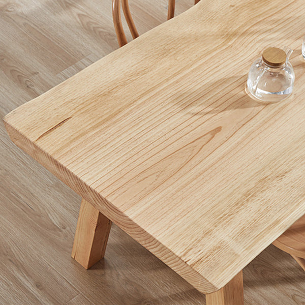 Solid Wood Rectangle Dining Table Modern Contemporary Pine Wood Table with 4 Legs
