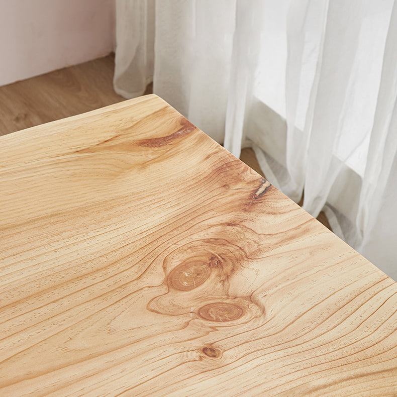Solid Wood Rectangle Dining Table Modern Contemporary Pine Wood Table with 4 Legs