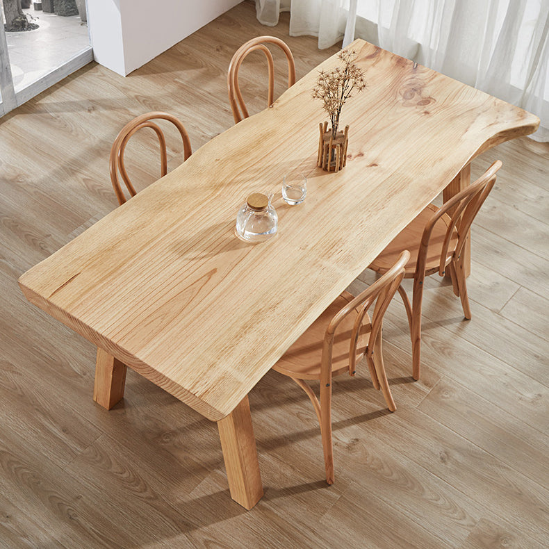 Solid Wood Rectangle Dining Table Modern Contemporary Pine Wood Table with 4 Legs