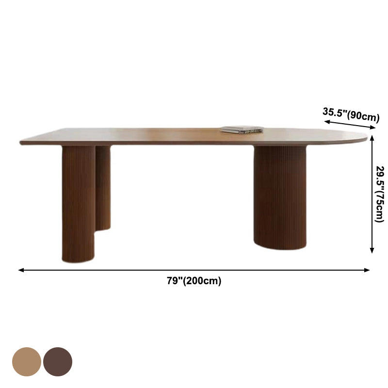 Contemporary Dining Table Solid Wood Table with 3 Legs for Home Kitchen Dinner