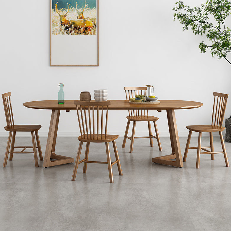 Mesa de comedor moderna de forma oval