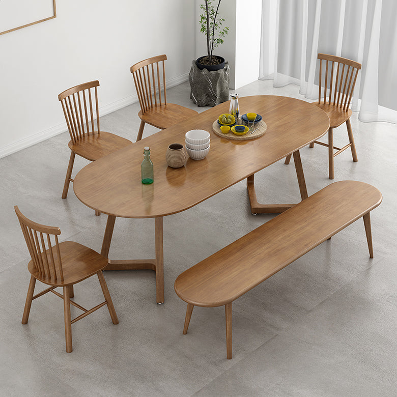 Mesa de comedor moderna de forma oval