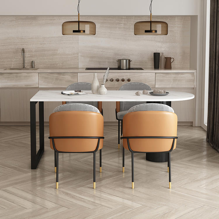 Solid Wood Contemporary Free Form Dining Table Wood Top Table for Dining Room