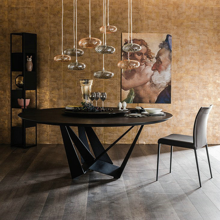 Contemporary Style Table Solid Wood Dining Table Round Shape Excluding Turntable
