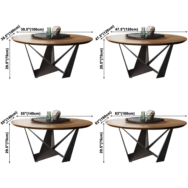 Contemporary Style Table Solid Wood Dining Table Round Shape Excluding Turntable