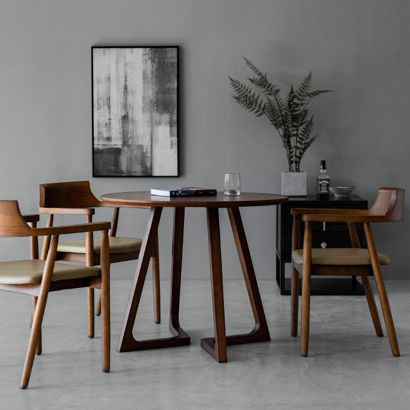 Mesa de comedor redonda de estilo contemporáneo muebles de madera maciza para comedor