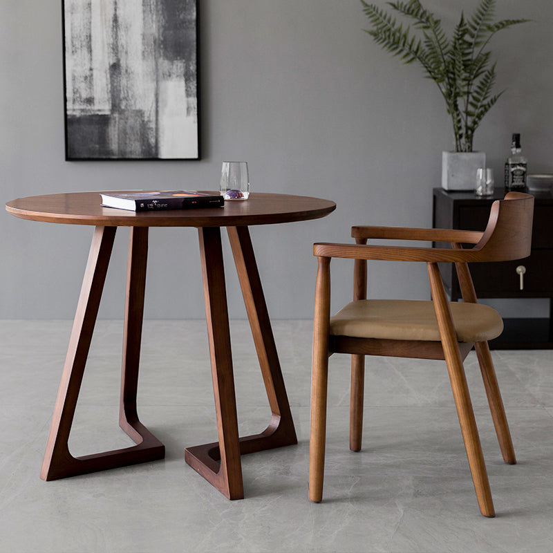 Mesa de comedor redonda de estilo contemporáneo muebles de madera maciza para comedor