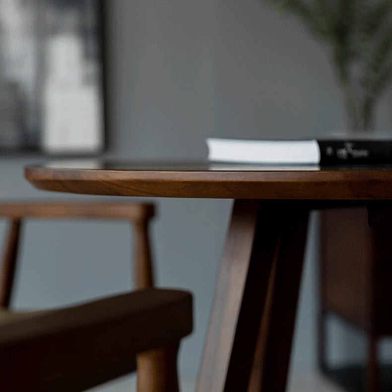 Mesa de comedor redonda de estilo contemporáneo muebles de madera maciza para comedor