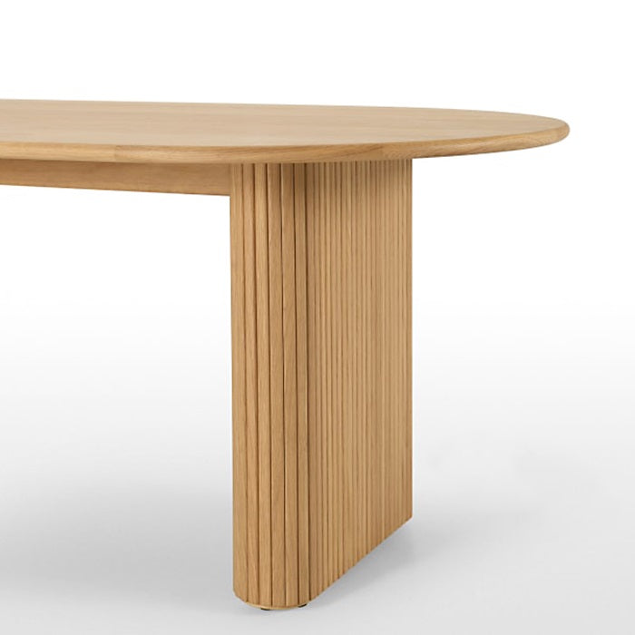 Solid Wood Contemporary Oval Dining Table Wood Top Table for Kitchen and Dining Room