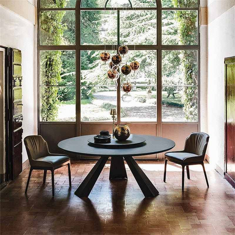Round Tripod Dining Table with Pine Solid Wood (Lazy Susan Not Included)