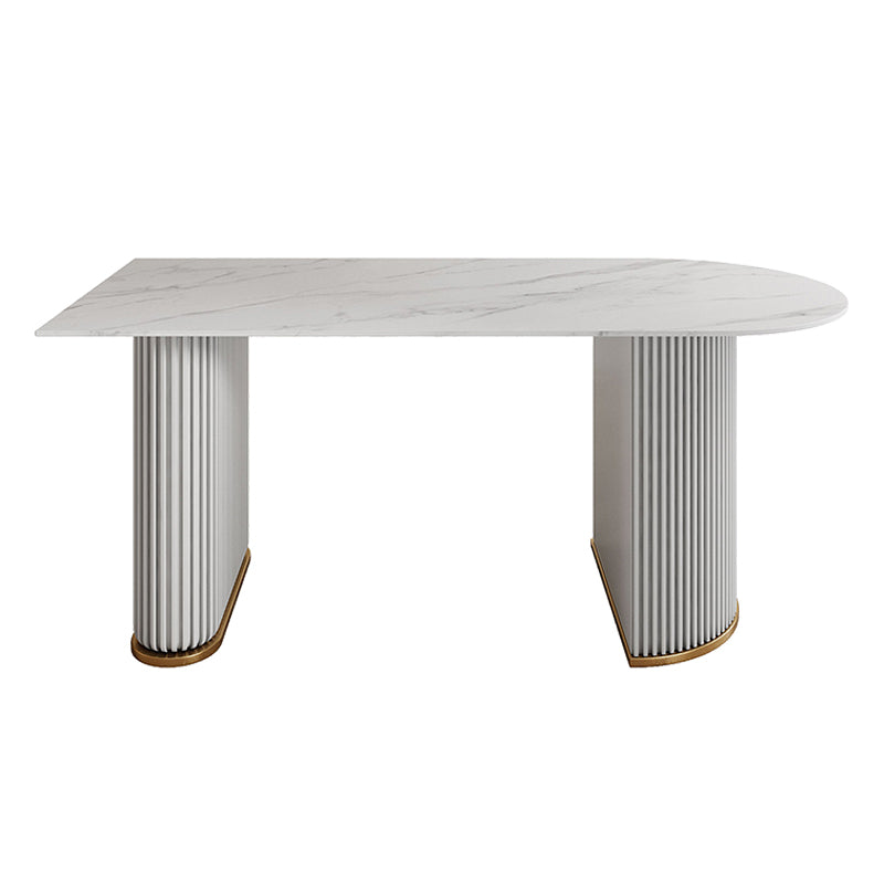 Metal Modern Free Form Indoor Table Sintered Stone Table for Kitchen and Dining Room