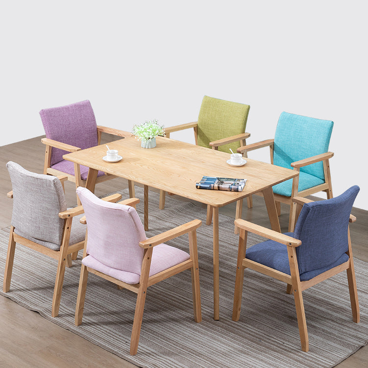 Contemporary Style Solid Wood Open Back Arm Chair Kitchen Dining Room Chairs