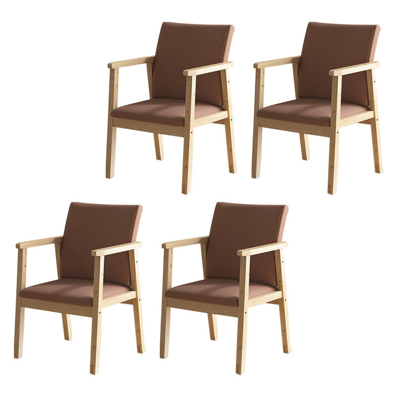 Contemporary Style Solid Wood Open Back Arm Chair Kitchen Dining Room Chairs