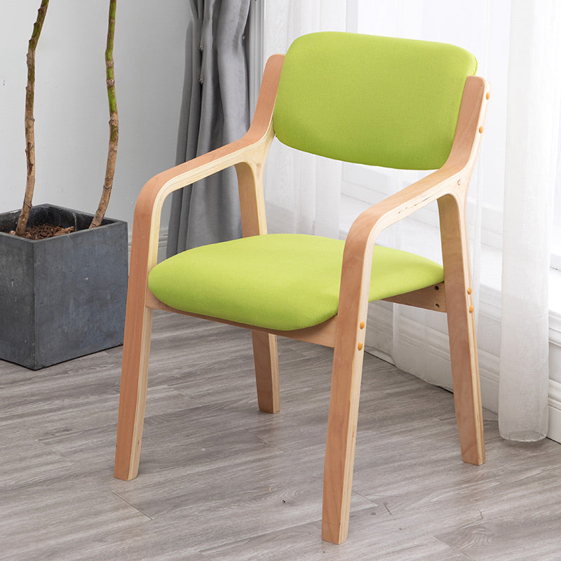 Scandinavian Home Arm Chair Wood Open Back Upholstered Dining Room Chair