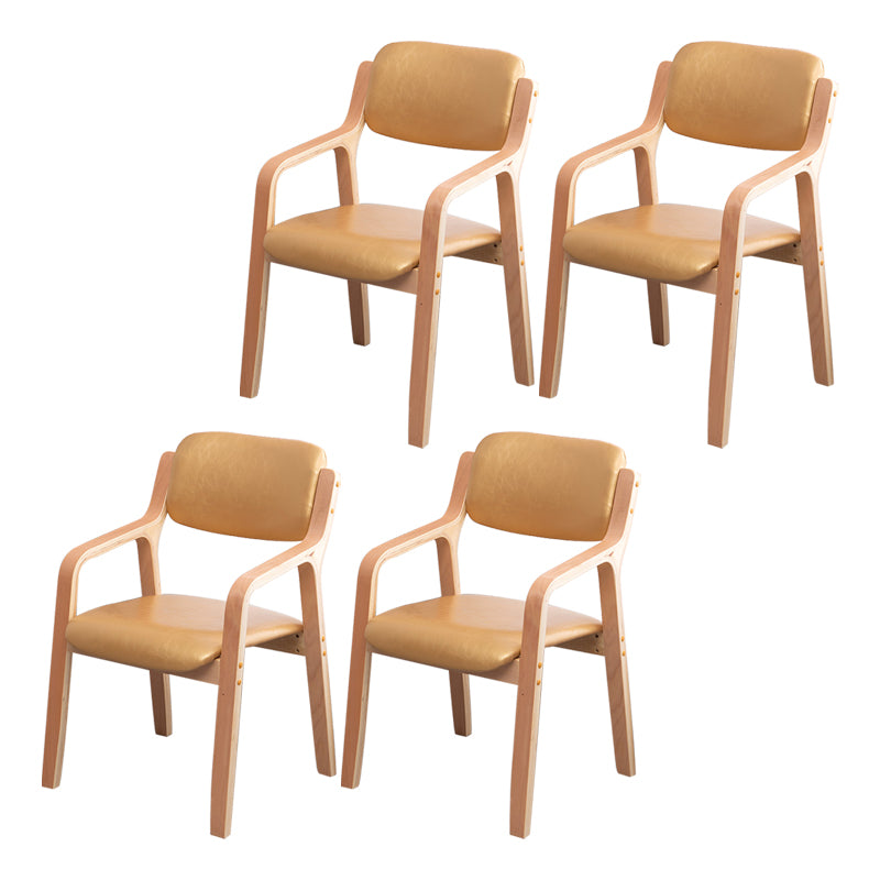 Scandinavian Home Arm Chair Wood Open Back Upholstered Dining Room Chair