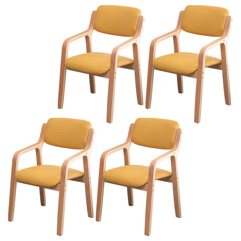 Scandinavian Home Arm Chair Wood Open Back Upholstered Dining Room Chair