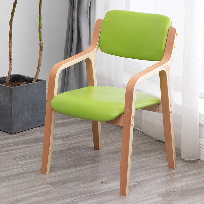 Scandinavian Home Arm Chair Wood Open Back Upholstered Dining Room Chair
