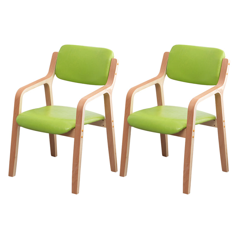 Scandinavian Home Arm Chair Wood Open Back Upholstered Dining Room Chair