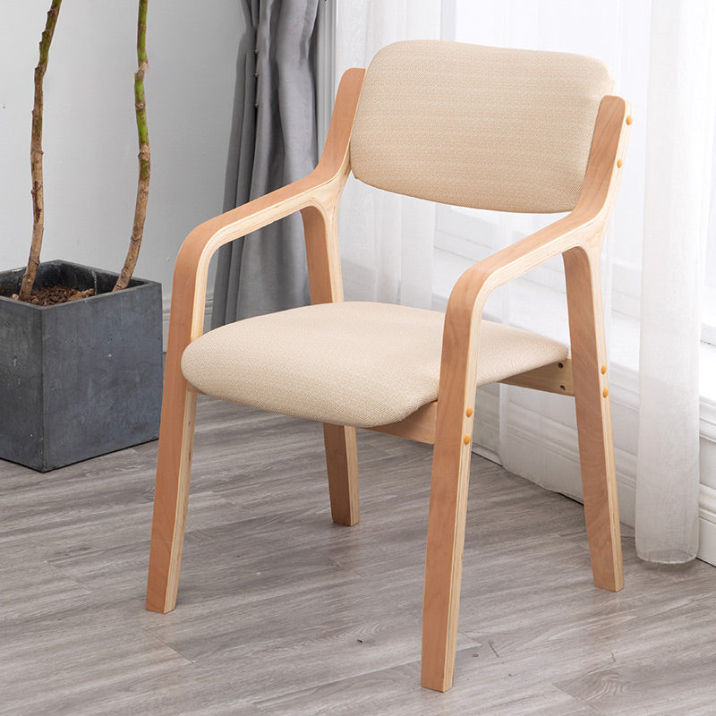 Scandinavian Home Arm Chair Wood Open Back Upholstered Dining Room Chair