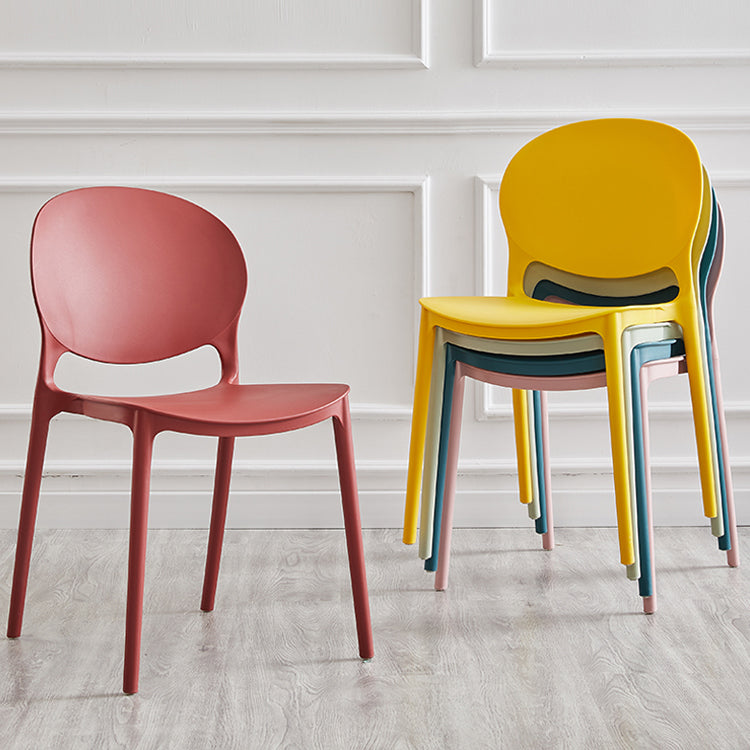 Modern Plastic Open Back Dining Side Chair 32"H Acrylic Dining Chair for Restaurant
