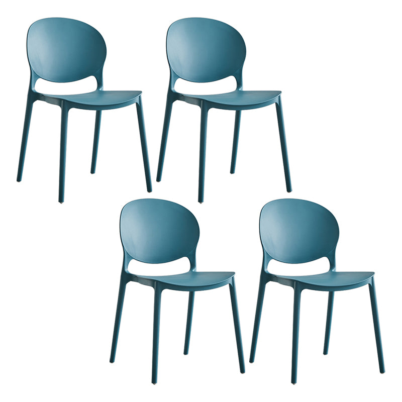 Modern Plastic Open Back Dining Side Chair 32"H Acrylic Dining Chair for Restaurant