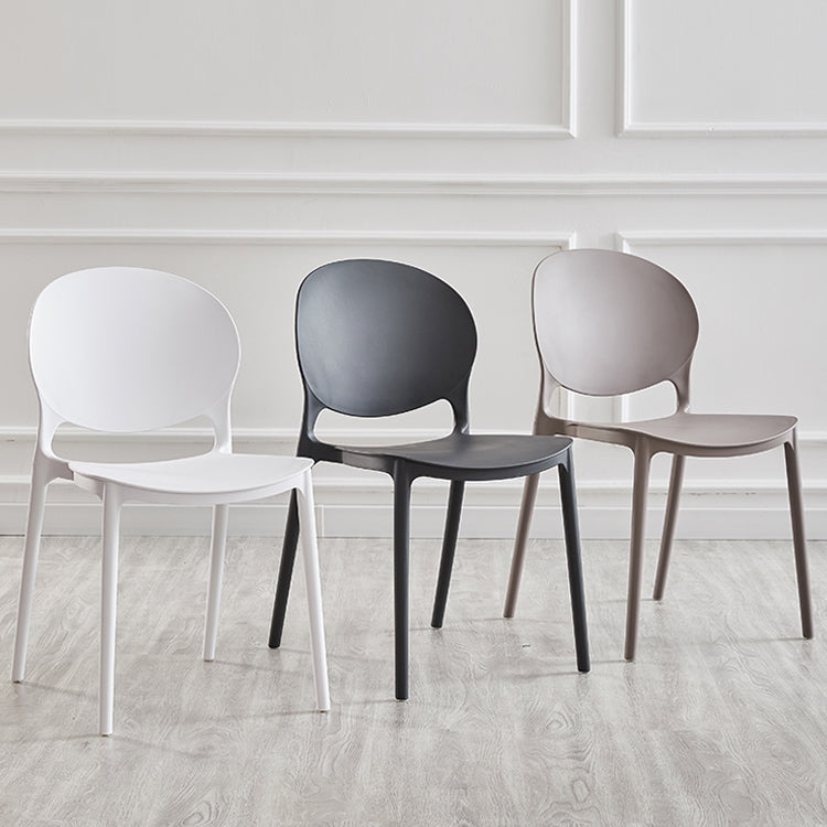 Modern Plastic Open Back Dining Side Chair 32"H Acrylic Dining Chair for Restaurant