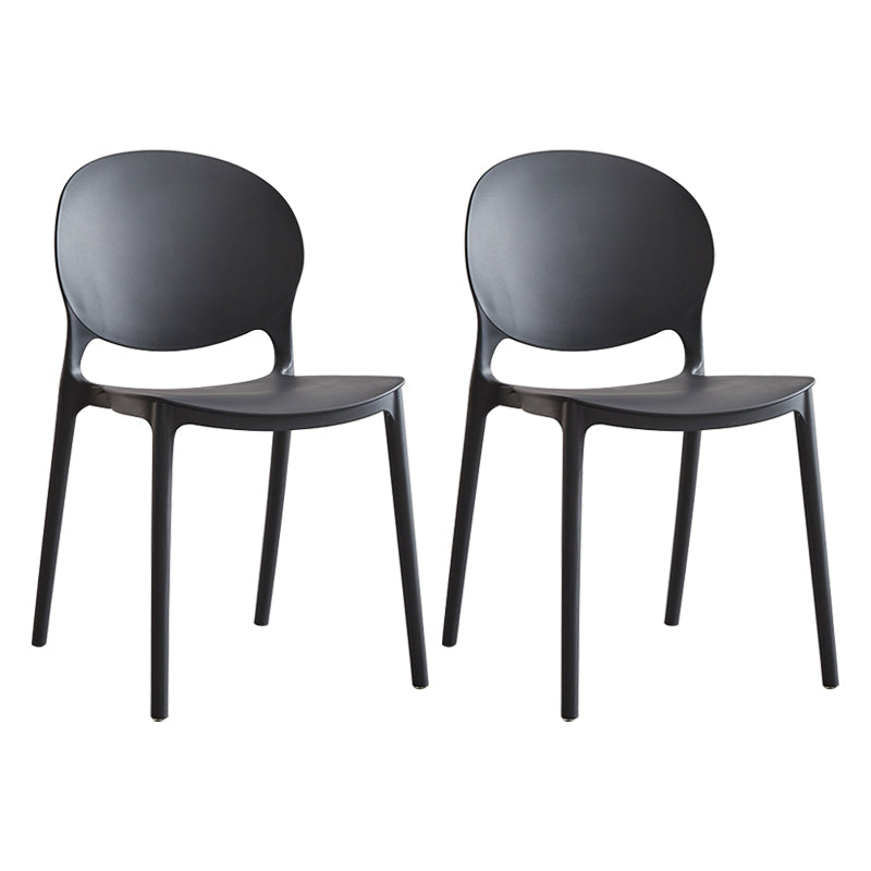 Modern Plastic Open Back Dining Side Chair 32"H Acrylic Dining Chair for Restaurant