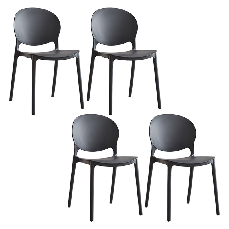 Modern Plastic Open Back Dining Side Chair 32"H Acrylic Dining Chair for Restaurant