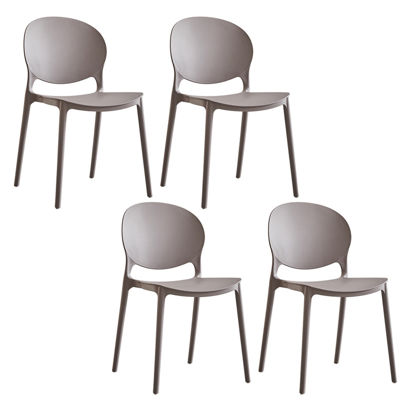 Modern Plastic Open Back Dining Side Chair 32"H Acrylic Dining Chair for Restaurant