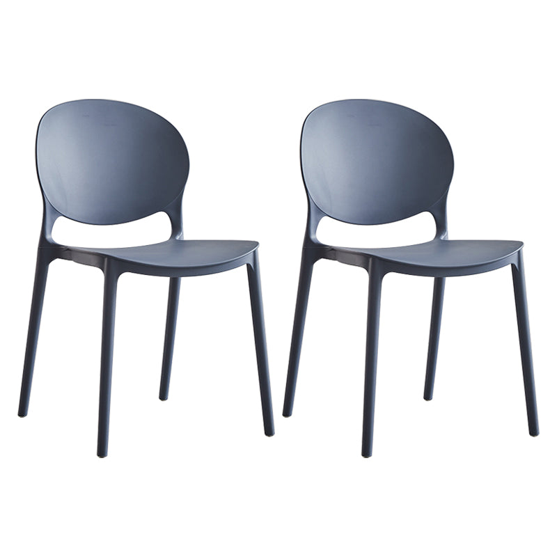 Modern Plastic Open Back Dining Side Chair 32"H Acrylic Dining Chair for Restaurant
