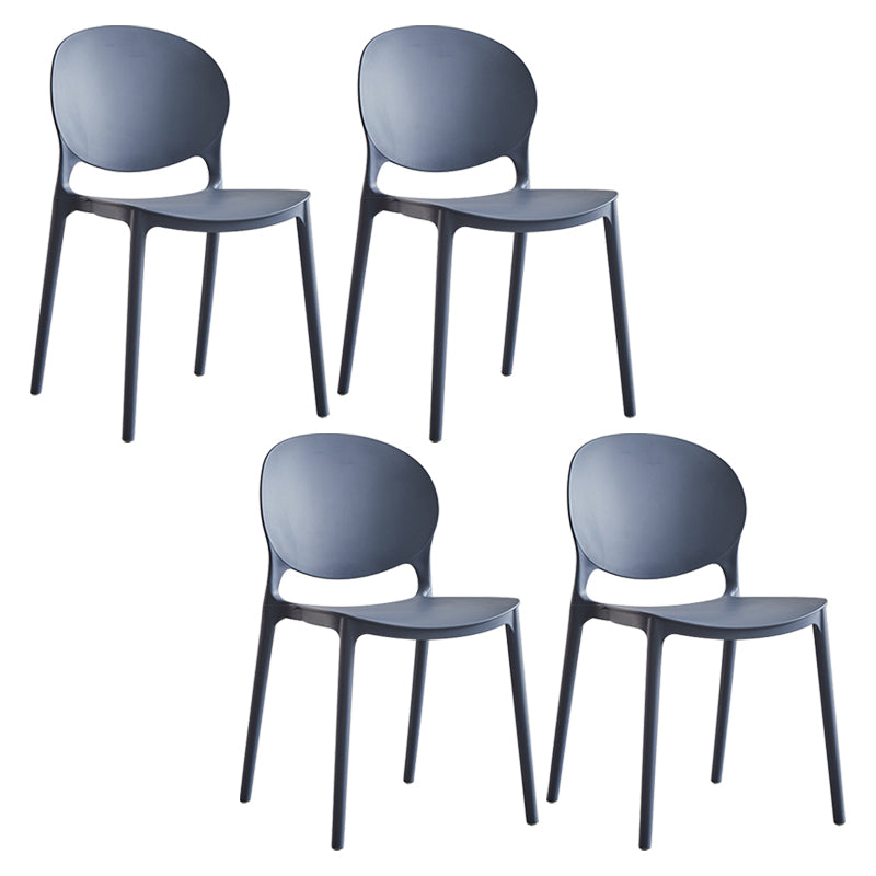 Modern Plastic Open Back Dining Side Chair 32"H Acrylic Dining Chair for Restaurant