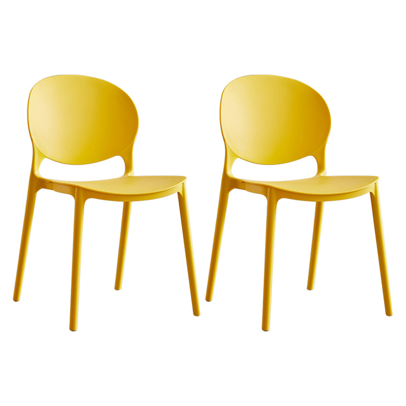 Modern Plastic Open Back Dining Side Chair 32"H Acrylic Dining Chair for Restaurant
