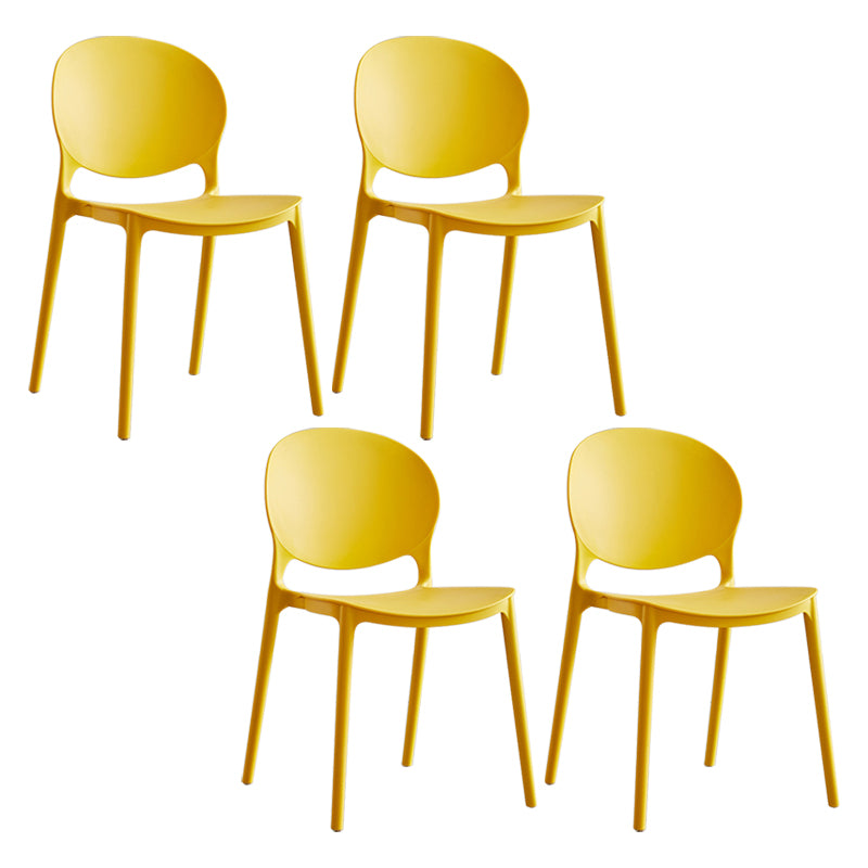 Modern Plastic Open Back Dining Side Chair 32"H Acrylic Dining Chair for Restaurant