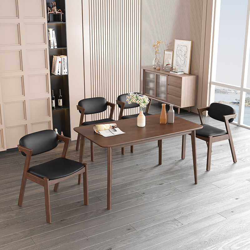 Contemporary Kitchen Solid Wood Dining Side Chair Opening Back Dining Side Chair