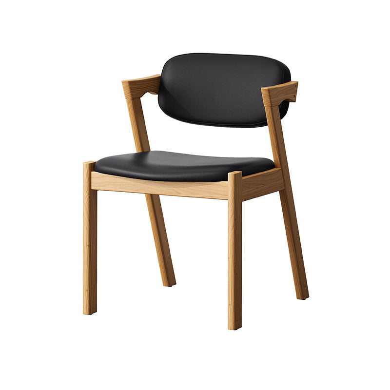 Chaise d'appoint de salle à manger en bois massif de cuisine contemporaine, chaise d'appoint de salle à manger à dossier ouvert