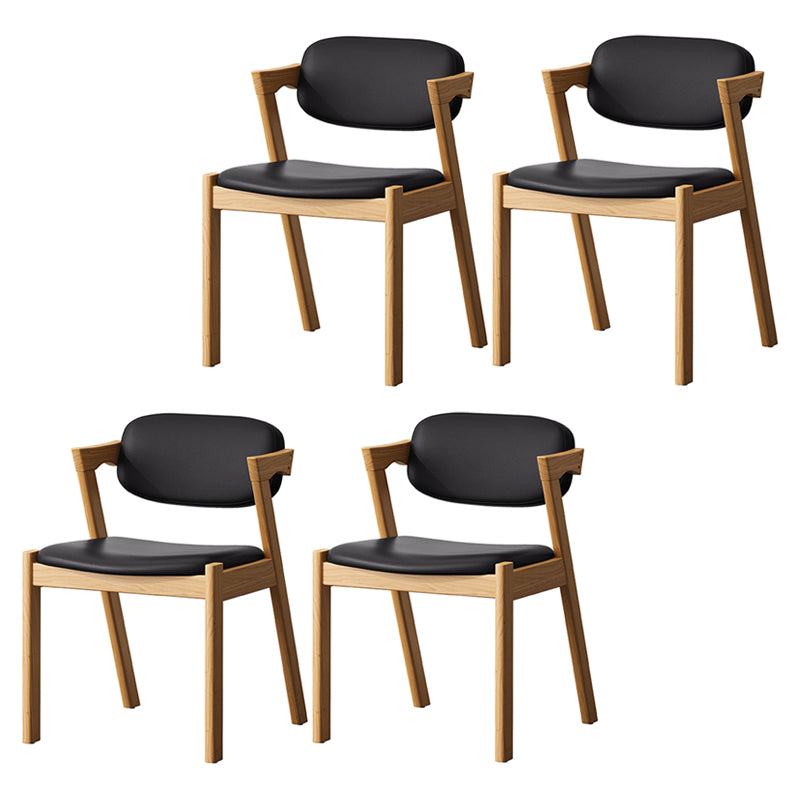 Contemporary Kitchen Solid Wood Dining Side Chair Opening Back Dining Side Chair
