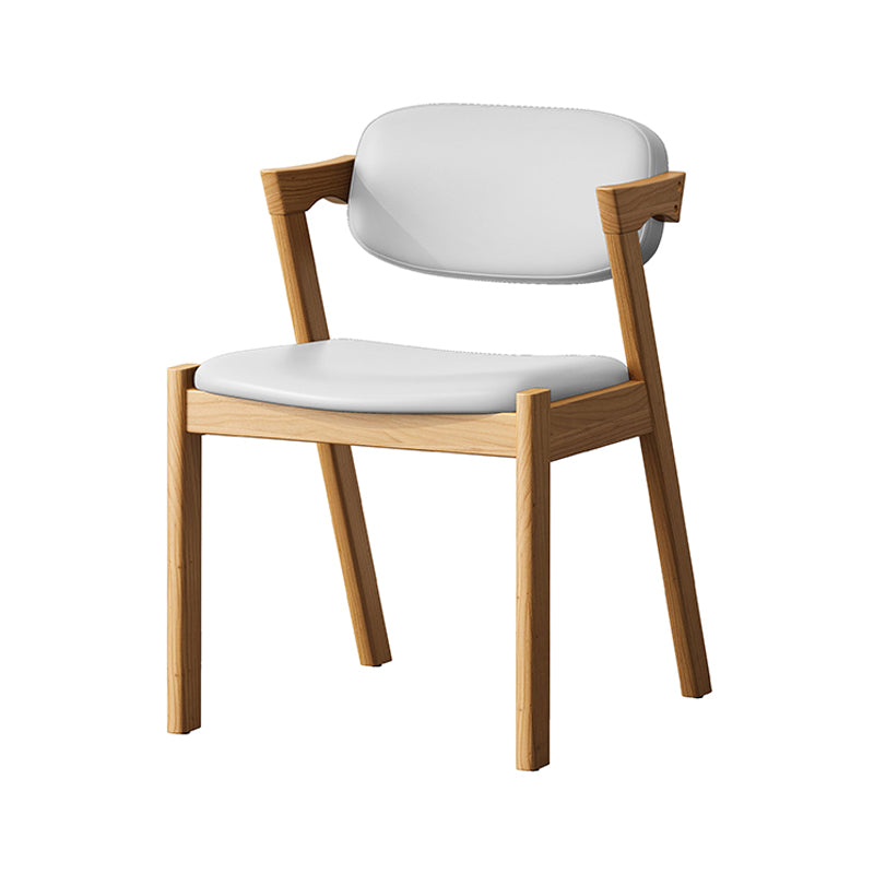 Chaise d'appoint de salle à manger en bois massif de cuisine contemporaine, chaise d'appoint de salle à manger à dossier ouvert