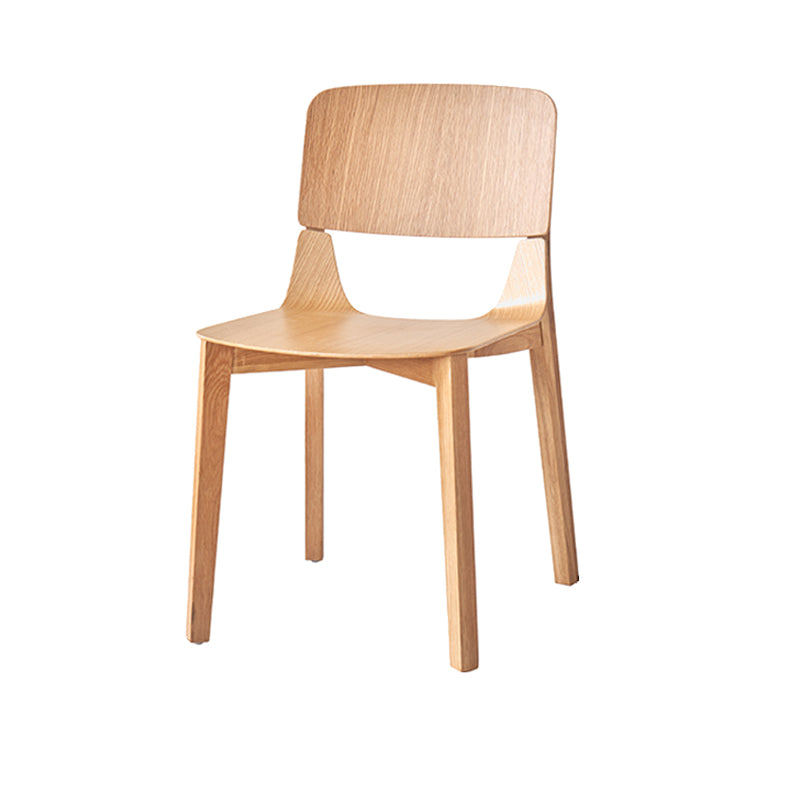 Nordic Style Solid Wood Dining Room Chair Armless Open Back Dining Side Chair for Home Use