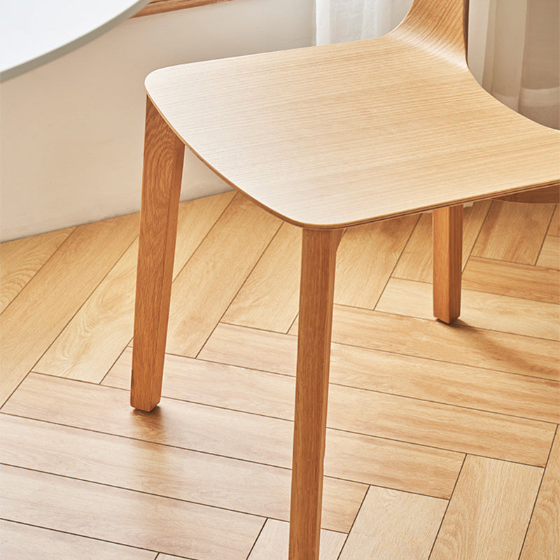 Nordic Style Solid Wood Dining Room Chair Armless Open Back Dining Side Chair for Home Use