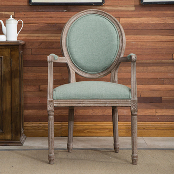 Fauteuil de salle à manger de ferme avec pieds en bois, chaise latérale à dossier King Louis pour usage domestique