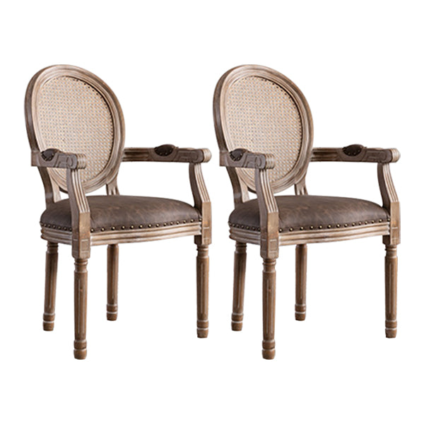 Fauteuil de salle à manger de ferme avec pieds en bois, chaise latérale à dossier King Louis pour usage domestique