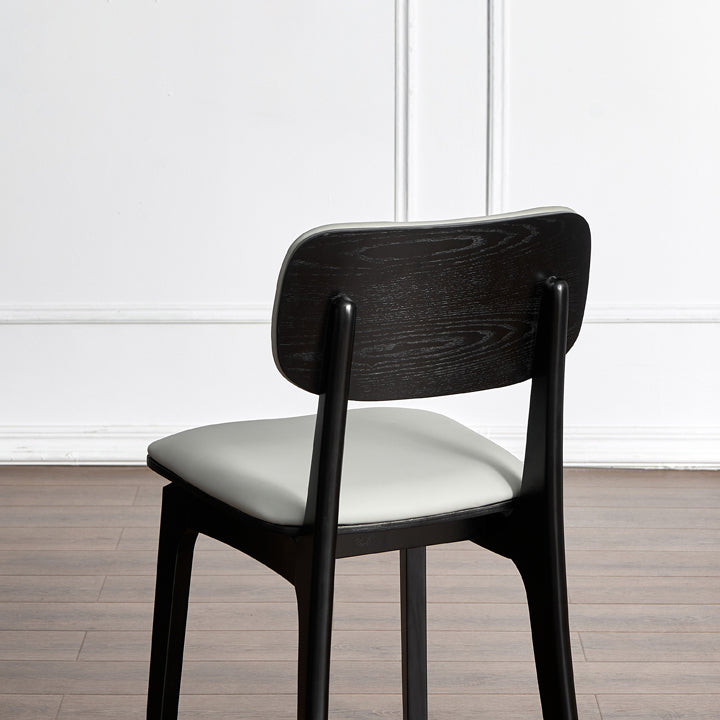 Chaise d'appoint de salle à manger de cuisine contemporaine, chaise d'appoint de salle à manger en bois massif à dossier ouvrant