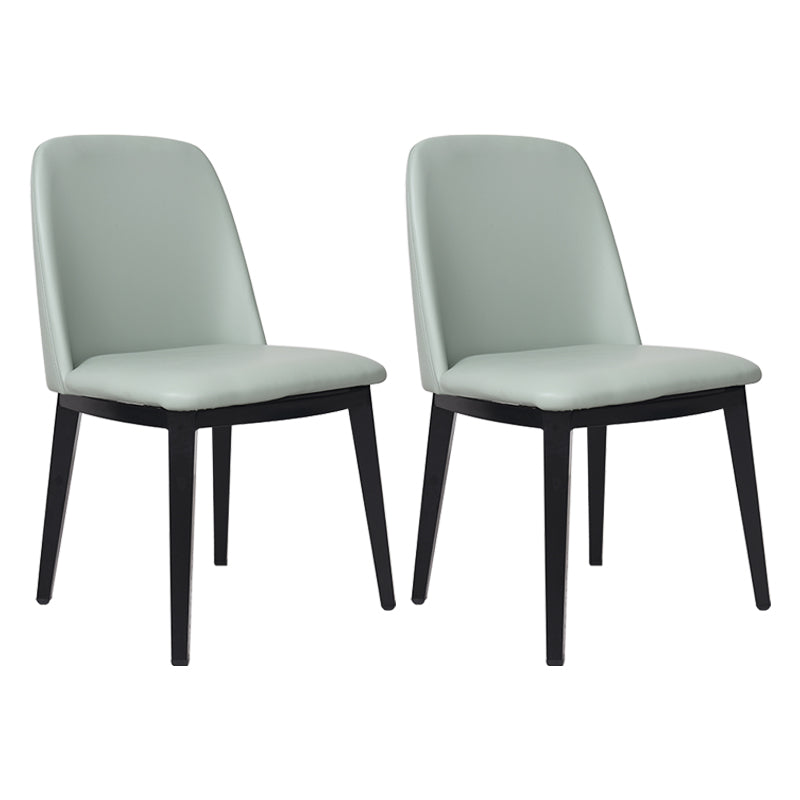 Contemporary Style Dining Side Chair Armless Kitchen Chair with Wooden Legs