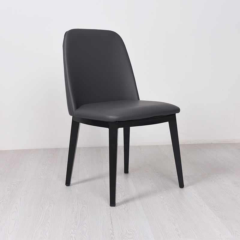 Contemporary Style Dining Side Chair Armless Kitchen Chair with Wooden Legs