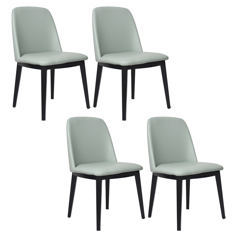 Contemporary Style Dining Side Chair Armless Kitchen Chair with Wooden Legs